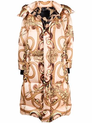 Philipp Plein baroque-print padded coat - Neutrals