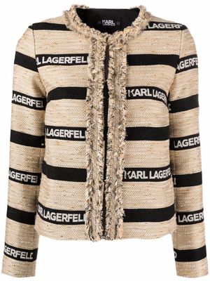 Karl Lagerfeld logo-print strap jacket - Black