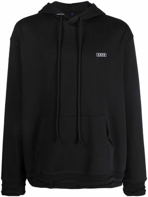 Ader Error logo-patch drawstring hoodie - Black