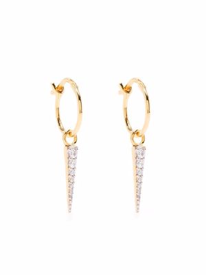 Missoma crystal pavé mini spike charm hoop earrings - Gold