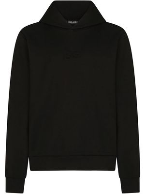 Dolce & Gabbana logo-patch-neck hoodie - Black