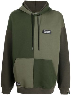 izzue colour block hoodie - Green