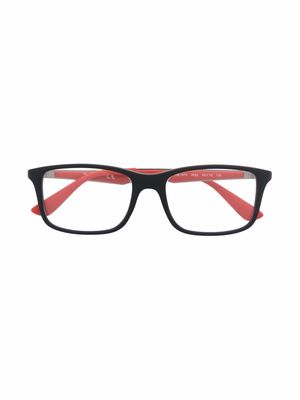 RAY-BAN JUNIOR logo square-frame glasses - Black