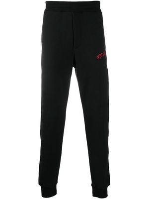 Alexander McQueen embroidered logo track trousers - Black