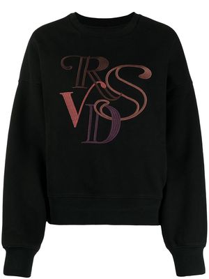 izzue embroidered crew-neck sweatshirt - Black