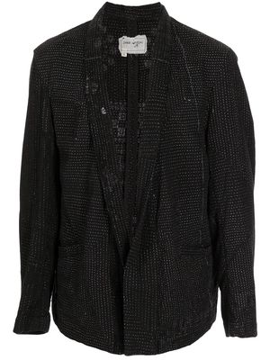 Greg Lauren panelled shawl-lapel relaxed jacket - Black