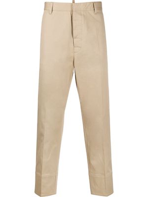 Dsquared2 cuffed straight-leg chino trousers - Neutrals