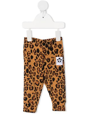 Mini Rodini leopard pattern track trousers - Brown