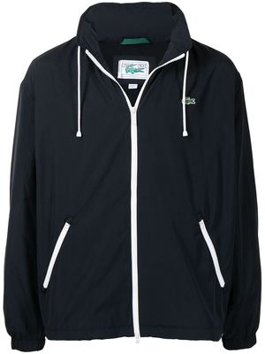 Lacoste logo-patch hooded jacket - Black