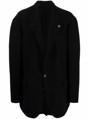 Raf Simons oversized logo patch coat - Black