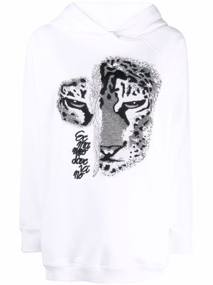 Ermanno Scervino studded graphic-print hoodie - White