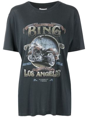 ANINE BING graphic-print short-sleeve T-shirt - Black