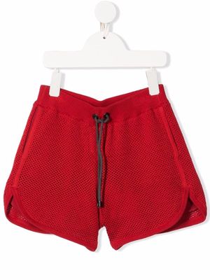 Brunello Cucinelli Kids perforated Bermuda shorts - Red