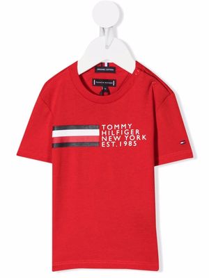 Tommy Hilfiger Junior logo-print organic cotton T-shirt - Red