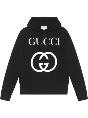 Gucci Hooded sweatshirt with Interlocking G - Black