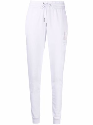 Armani Exchange embellished-logo sweatpants - White