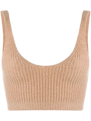 Cashmere In Love Reese ribbed-knit cropped vest - Neutrals