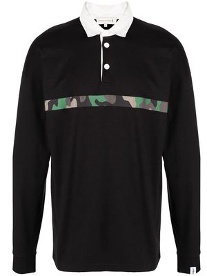 Mackintosh horizontal-stripe rugby sweatshirt - Black