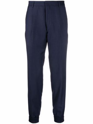 HUGO check-pattern slim-fit trousers - Blue