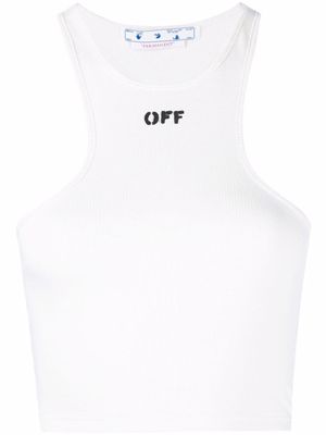 Off-White Off-Stamp ribbed crop top
