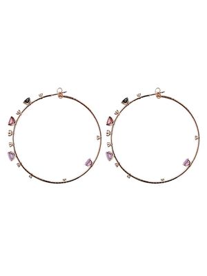 Mattia Cielo 'Rugiada' amethyst, torumaline and diamond hoop earrings - Metallic