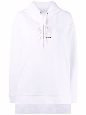 Burberry step-hem embroidered hoodie - White