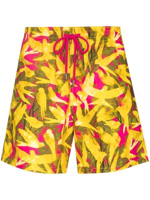 Vilebrequin Moorea 50 Birds swim shorts - Yellow
