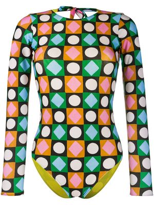 La DoubleJ Lucky Charms-print swimsuit - Green