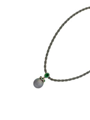 INBAR 18kt rose gold, emerald, diamond and pearl necklace - Grey