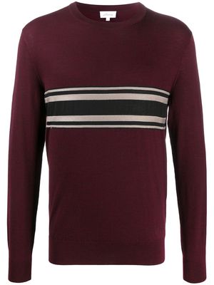 Brioni stripe-panelled knit jumper - Purple