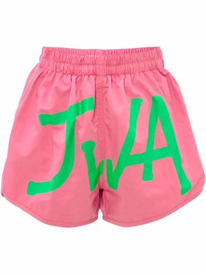 JW Anderson logo-print swim shorts - Pink