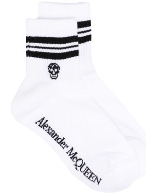 Alexander McQueen skull logo-print socks - White