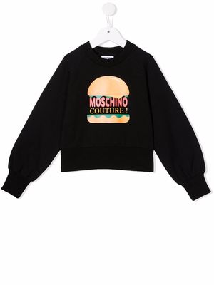 Moschino Kids burger print sweater - Black