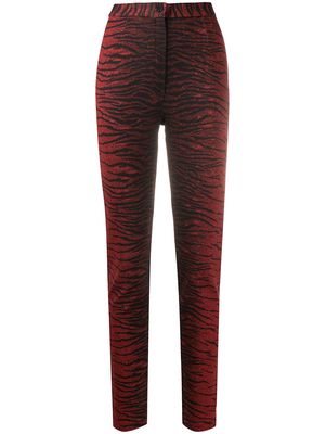 Kenzo tiger-stripe trousers - Red