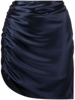 Michelle Mason silk asymmetrical gathered skirt - Blue