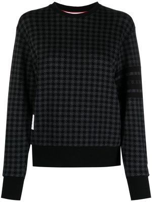 Thom Browne 4-Bar stripe checked sweatshirt - Black