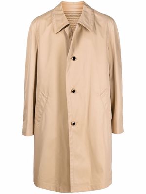COOL T.M crinkled single-breasted coat - Neutrals
