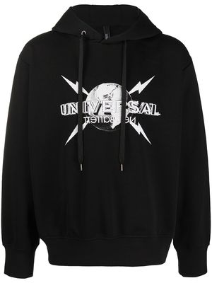 Neil Barrett Universal logo-print hoodie - Black