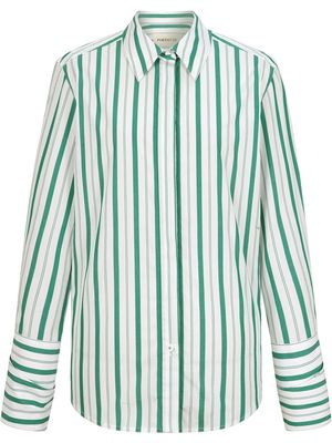PortsPURE vertical stripe-print cotton shirt - White