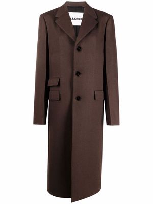 Jil Sander single-breasted wool coat - Brown