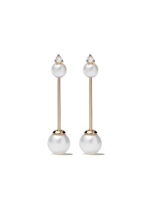 Mizuki 14kt gold diamond Kanzashi earrings