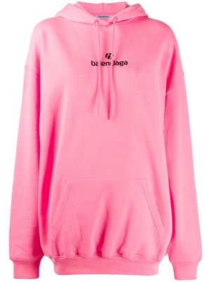 Balenciaga logo-print hoodie - Pink