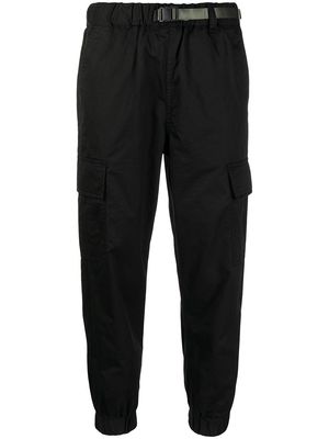 izzue cropped cargo track pants - Black