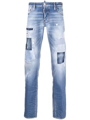 Dsquared2 distressed stonewashed bootcut jeans - Blue