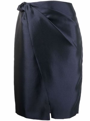 12 STOREEZ high-waisted twist-detail skirt - Blue