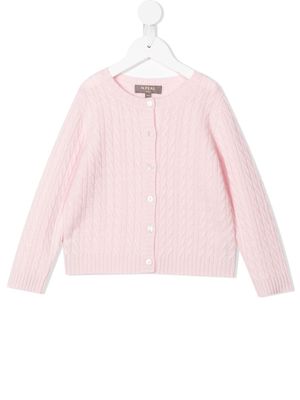 N.PEAL KIDS cable-knit cardigan - Pink