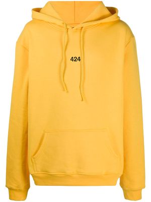 424 embroidered logo hoodie - Yellow