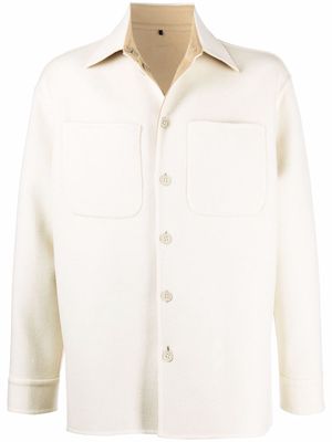 Fendi long-sleeve cashmere shirt jacket - Neutrals