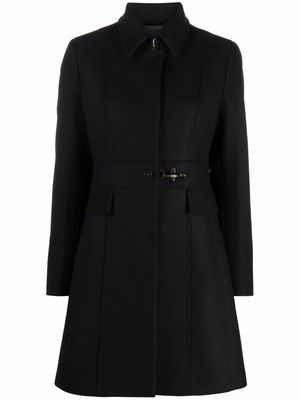 Fay felted wool midi coat - Black