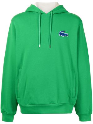 Lacoste logo patch slit-pocket hoodie - Green